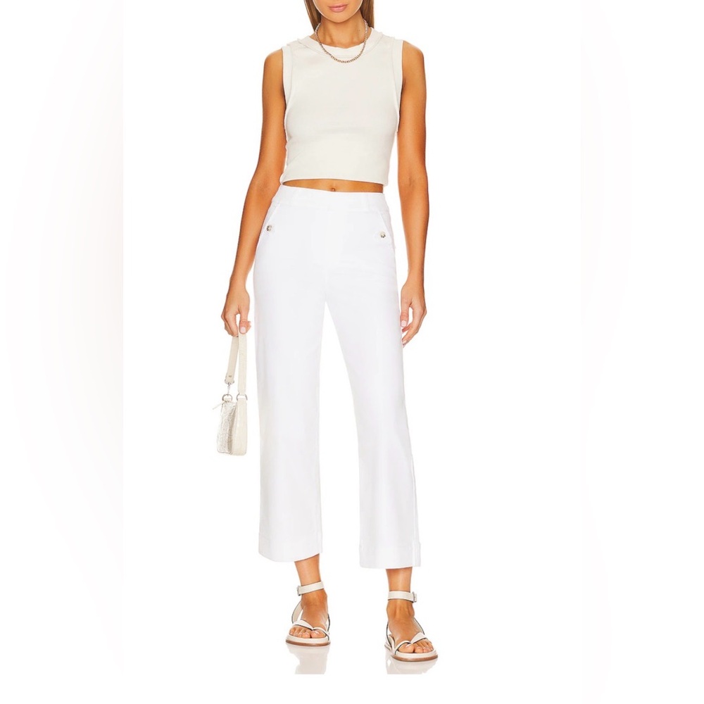 NWT - Spanx Stretch Twill Cropped Wide Leg Pant in Bright White